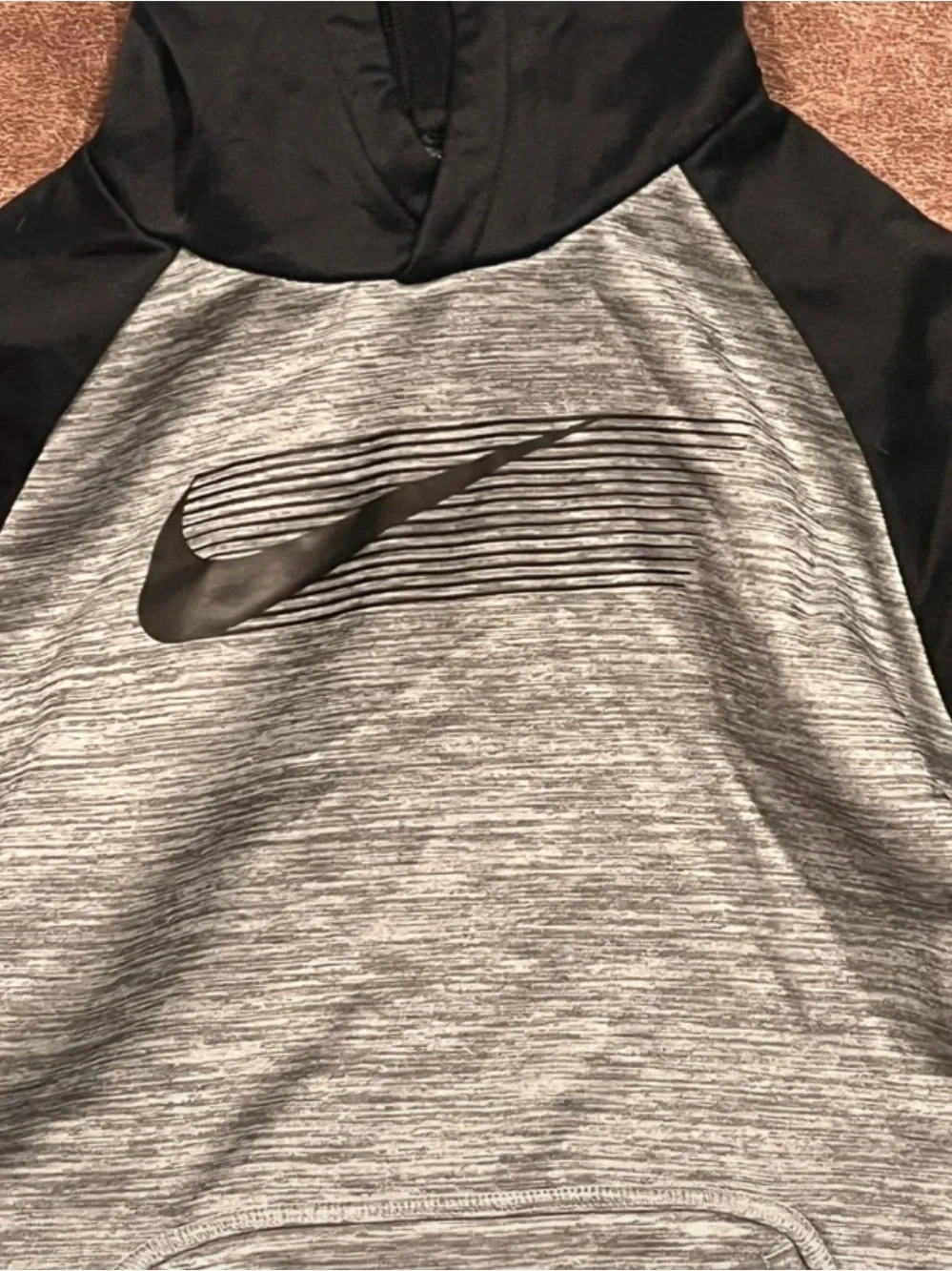 Nike Black and Gray Boys Hoodie Sweatshirt